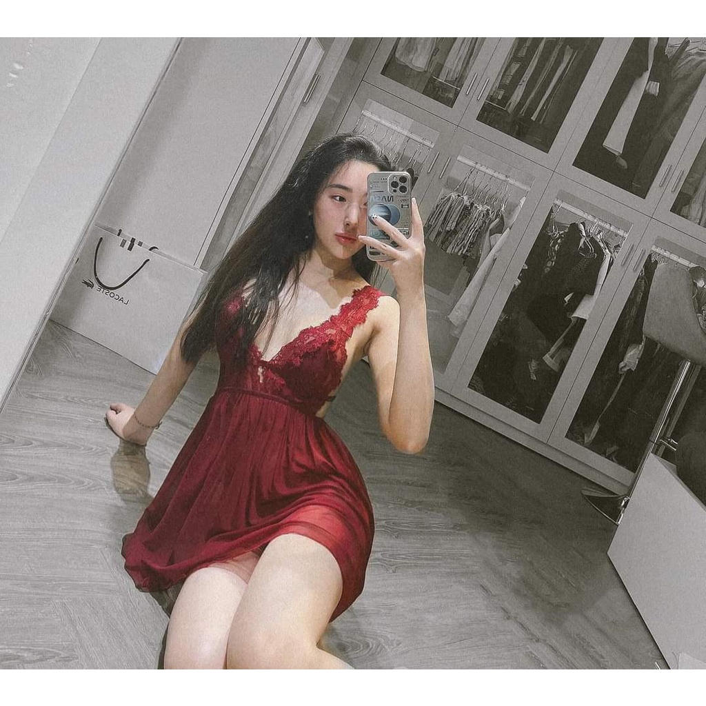 (M.97) Váy ngủ ren sexy cao cấp Đầm mặc nhà gợi cảm quyến rũ