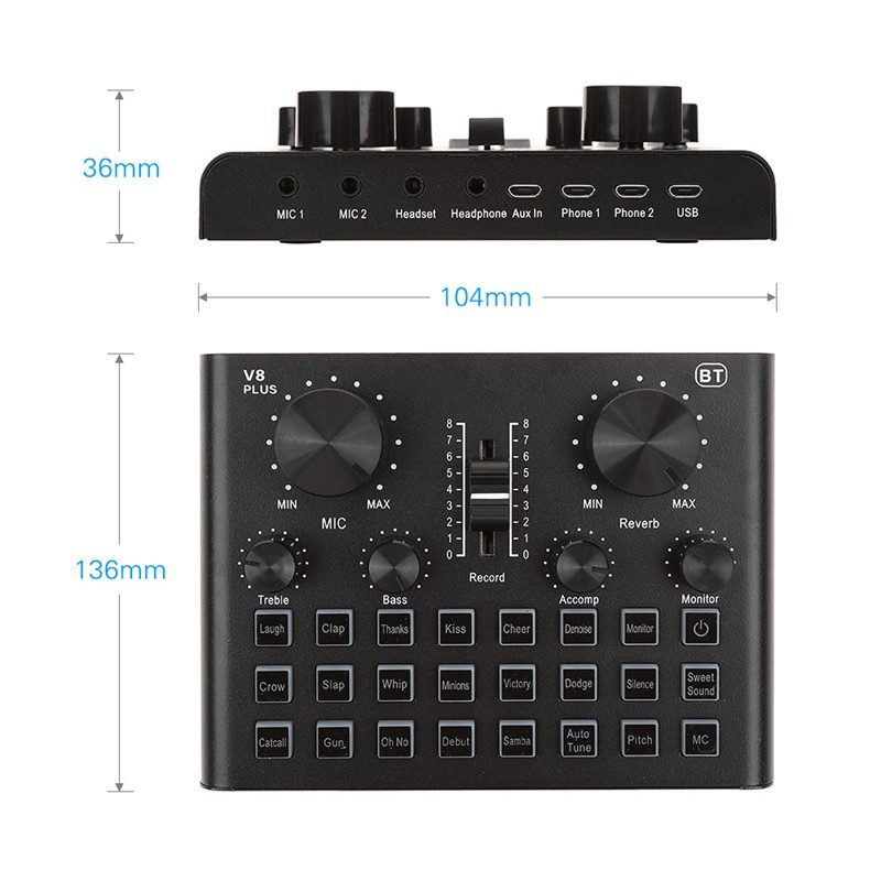 CUVAVE V8 Plus Sound Card Live Universal for Computer Pc 