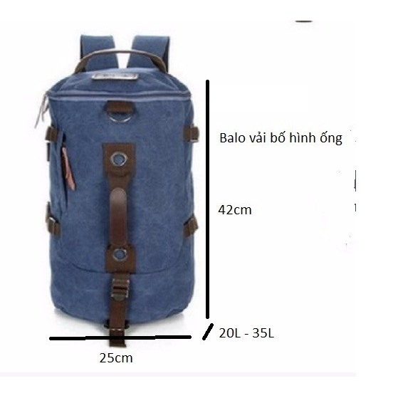 Balo vải bố hình ống_có thể làm túi đeo chéo