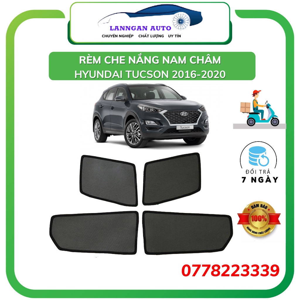 Rèm che nắng ô tô Hyundai Tucson 2016-2021 , che nắng hút nam châm theo xe, bộ 4 cánh, Hàng loại 1