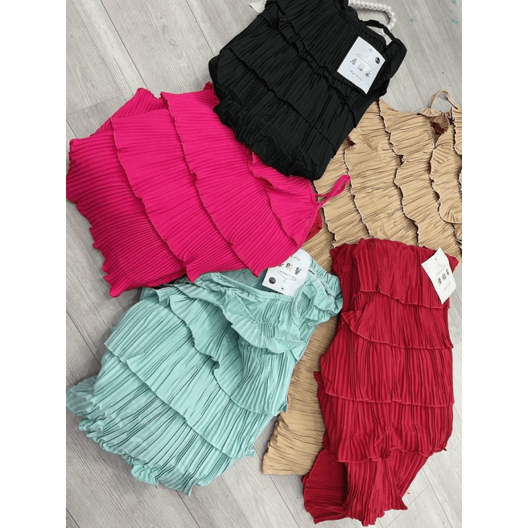 Sét Bộ Đi Chơi Quần Dài Áo 2 Dây Chất Lụa Dập Ly Mặc Mát Thoải Mái [NEW UNISEX]