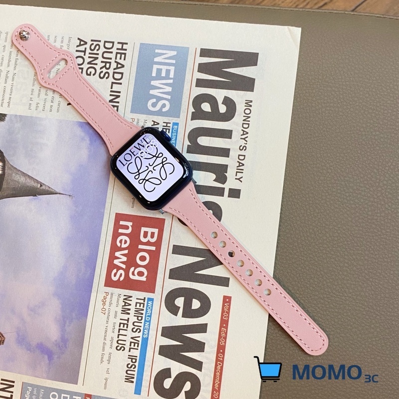 Dây đeo bằng da mỏng cho đồng hồ thông minh Smart Watch Series 6 SE 5 4 3 2 Luxury IWatch 40mm 44mm 38mm 42mm