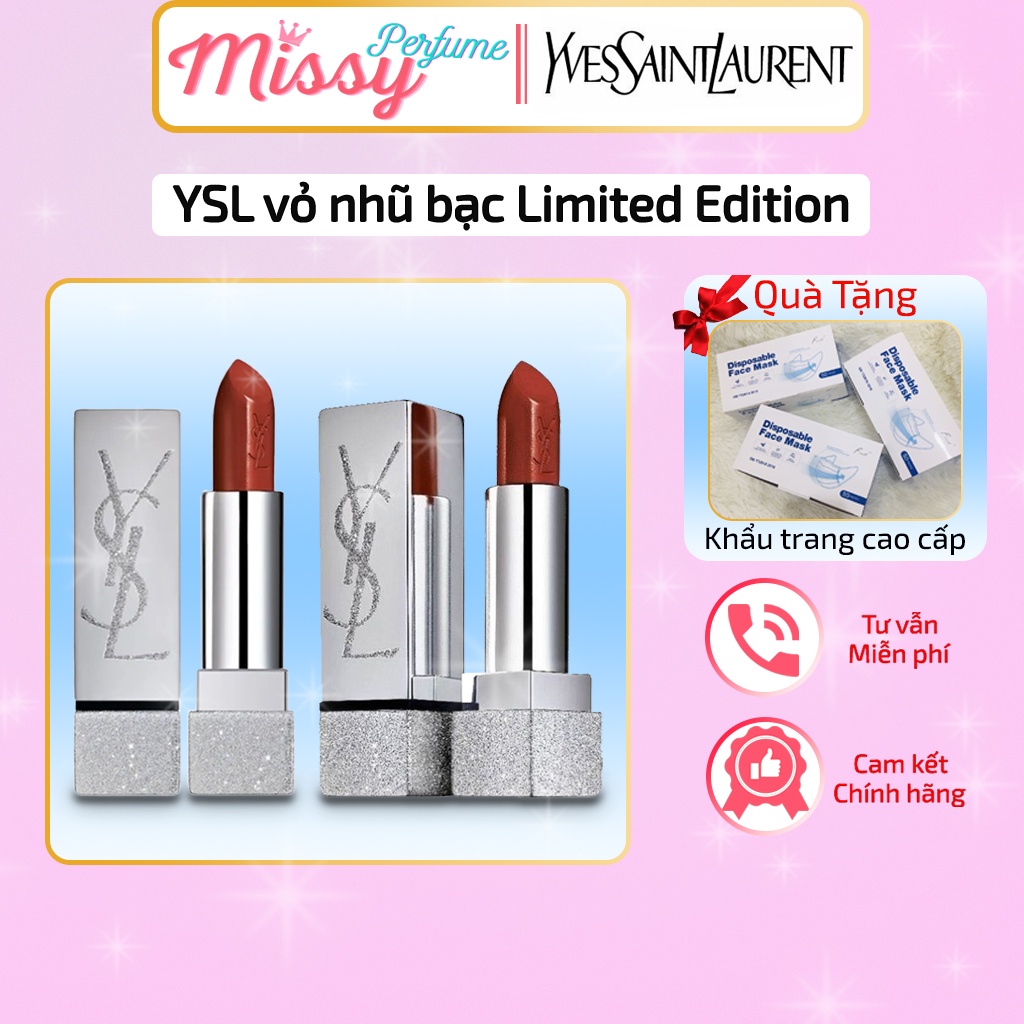 son lì YSL vỏ nhũ bạc limited edition 2021 chính hãng. ysl rouge pur couture zoe kravitz collection for spring 2021