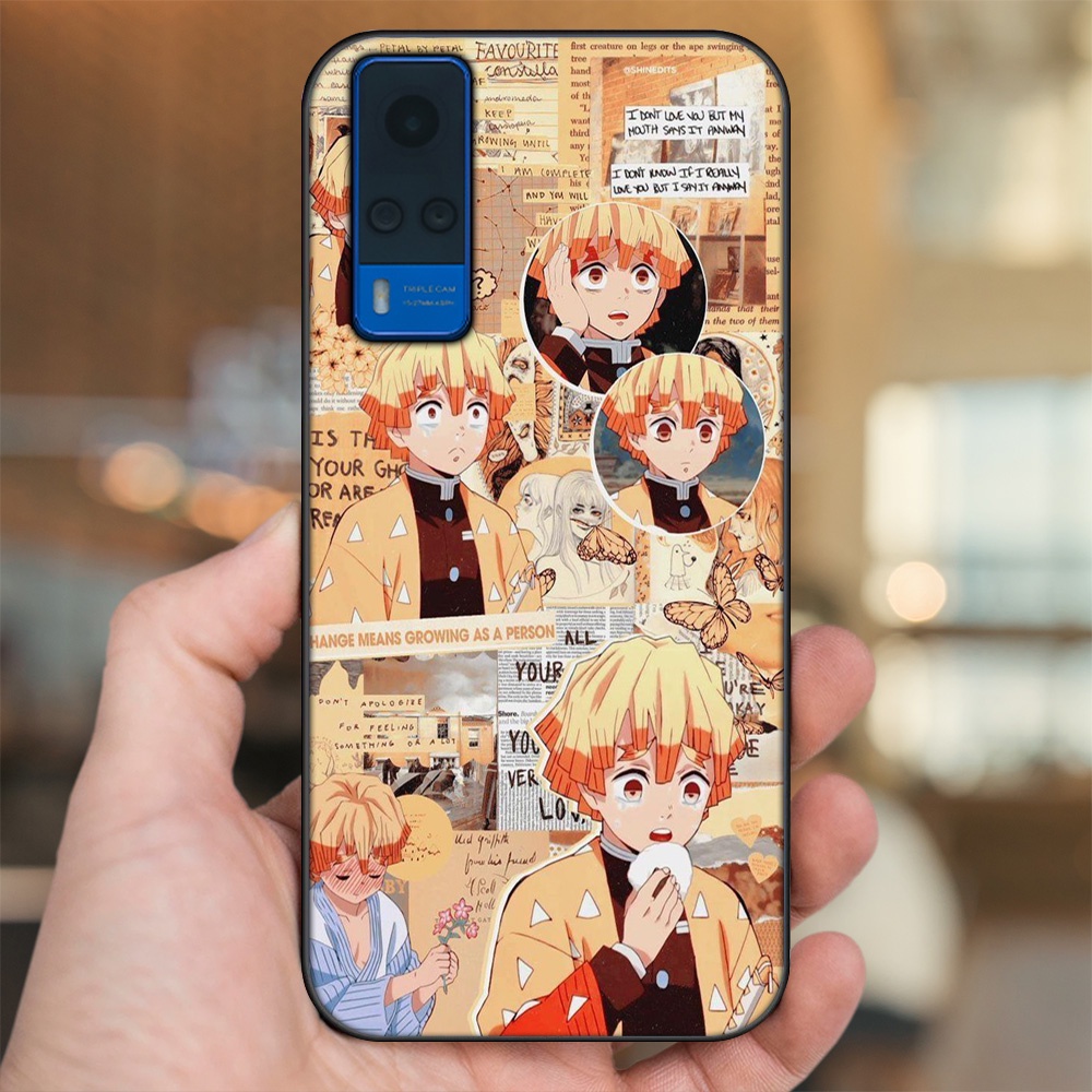 Ốp lưng Vivo Y51 2020, Y53s viền đen in hình Zenitsu Kimetsu no Yaiba