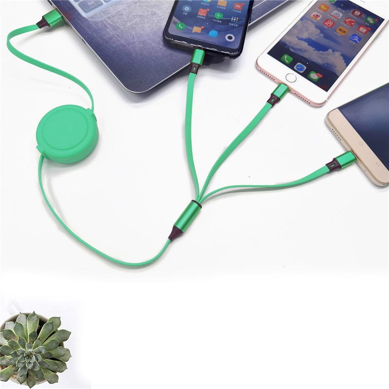 Cáp Sạc Thông Minh 3 Trong 1 Cổng Micro USB Type-C Đa Năng Cho Điện Thoại Android