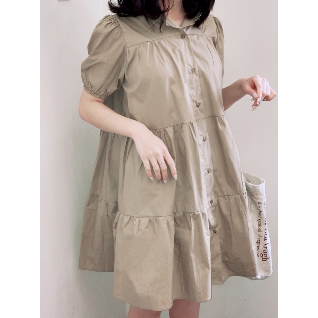 VÁY BABYDOLL NGẮN TAY TIỂU THƯ CÓ CỔ - VÁY ĐẦM NỮ VỀ ĐỦ MÀU | BigBuy360 - bigbuy360.vn