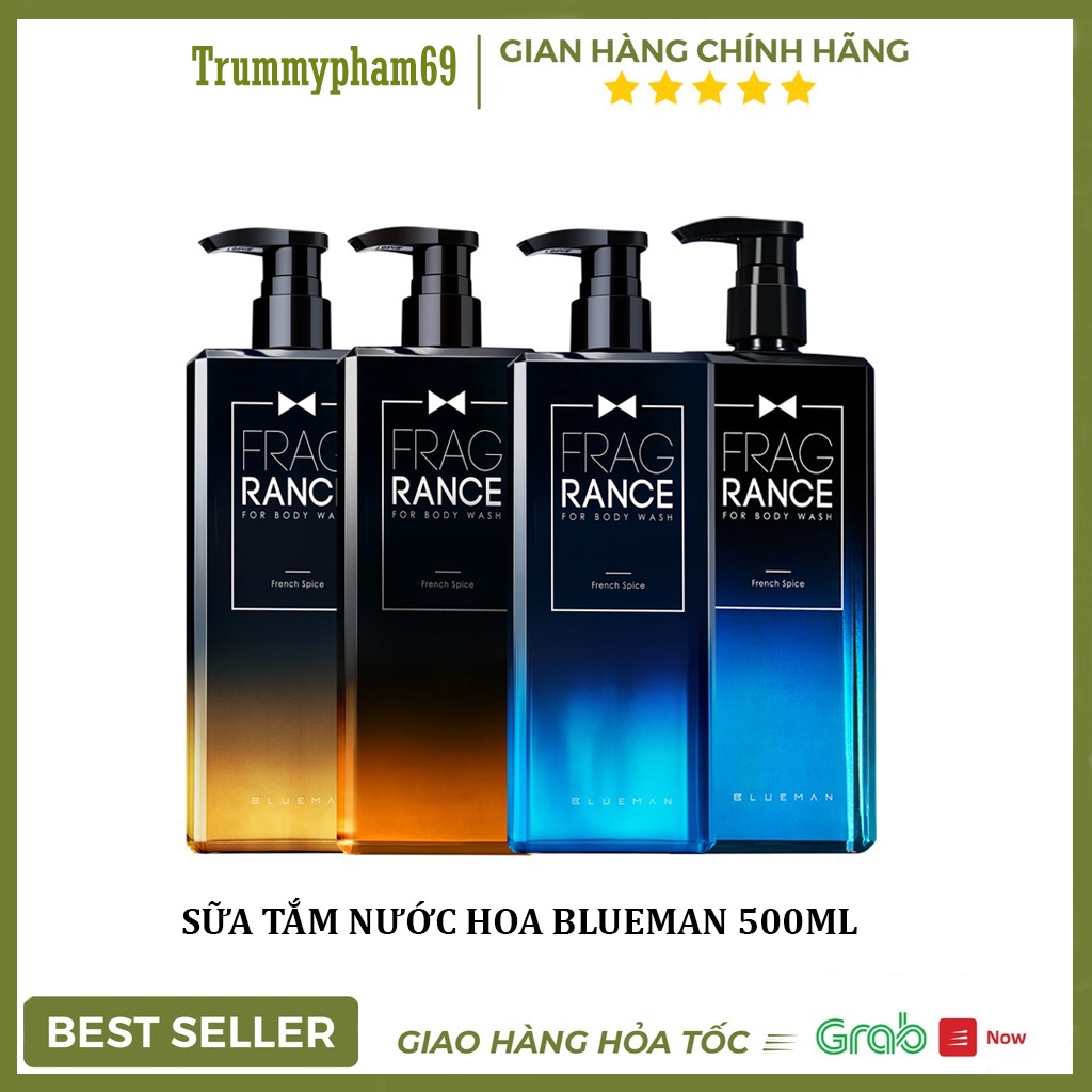 Sữa tắm nước hoa Blueman Men's  hương thơm dài lâu dưỡng ẩm 500ml - 240ml