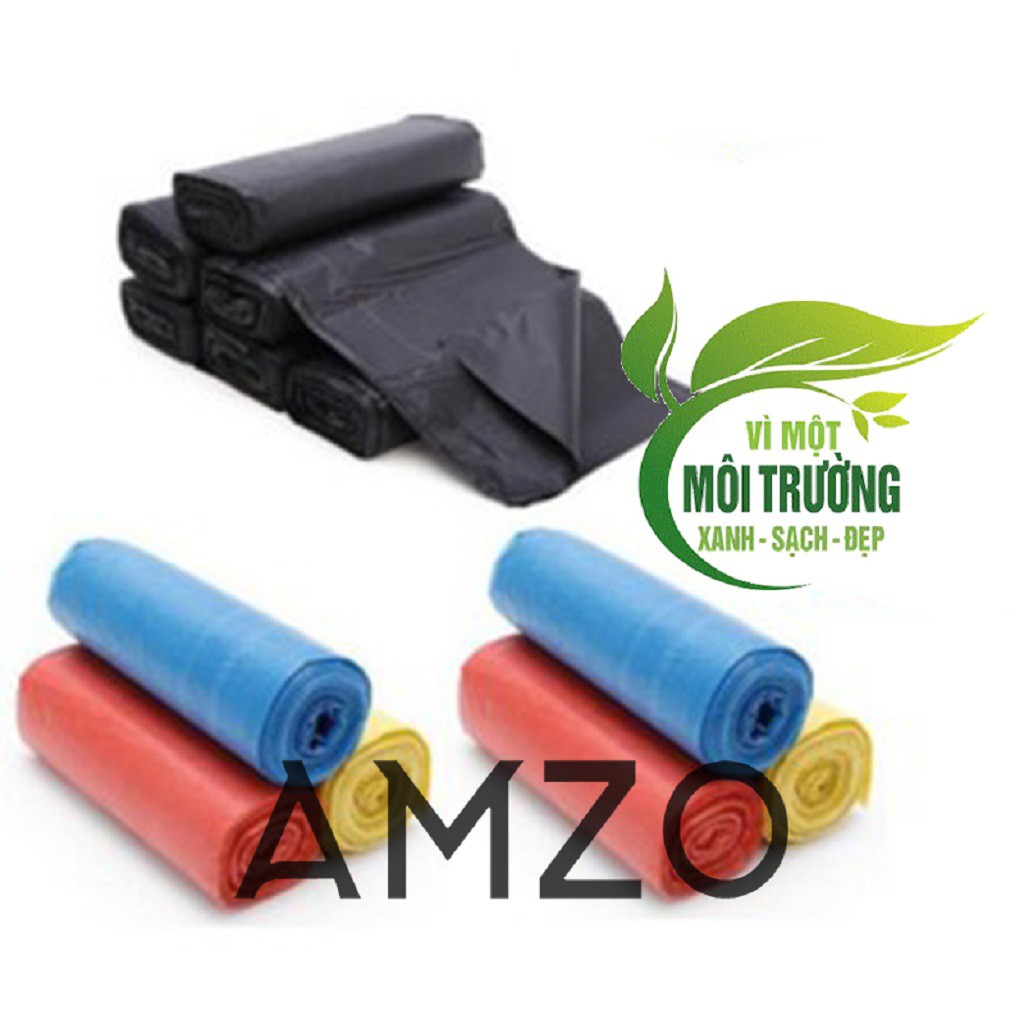 Combo 19 Cuộn Đựng Rác Tự Phân Hủy Sinh Học AMZO Nhiều Màu Loại Trung 55x65cm