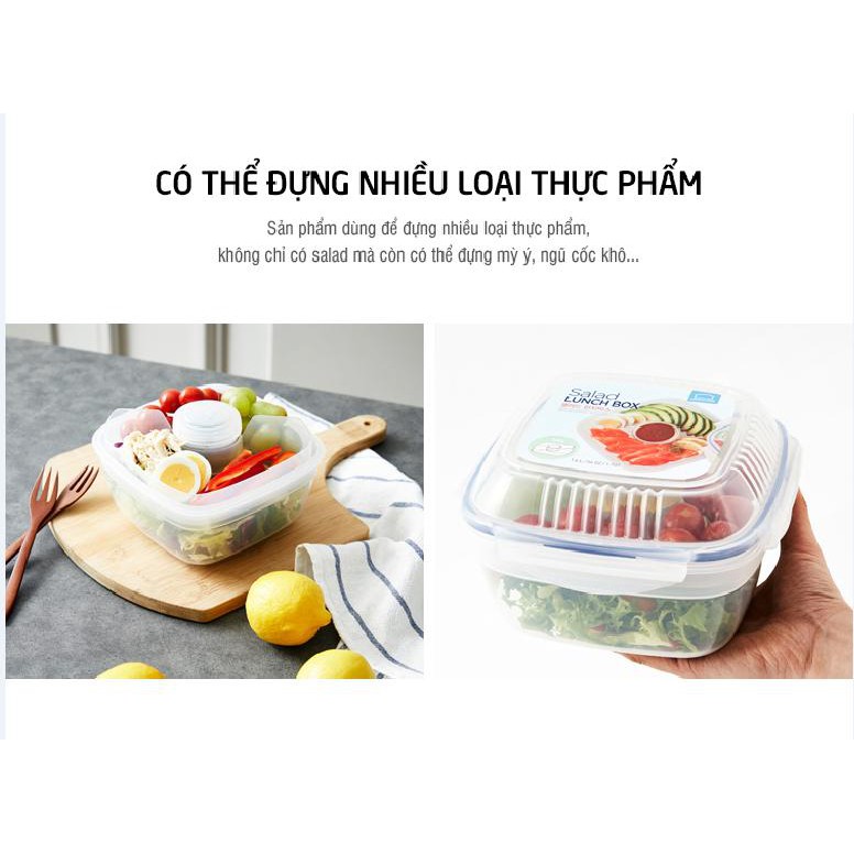 Hộp bảo quản thực phẩm- Tô salad 1.6L Lock&amp;Lock - HSM8450T