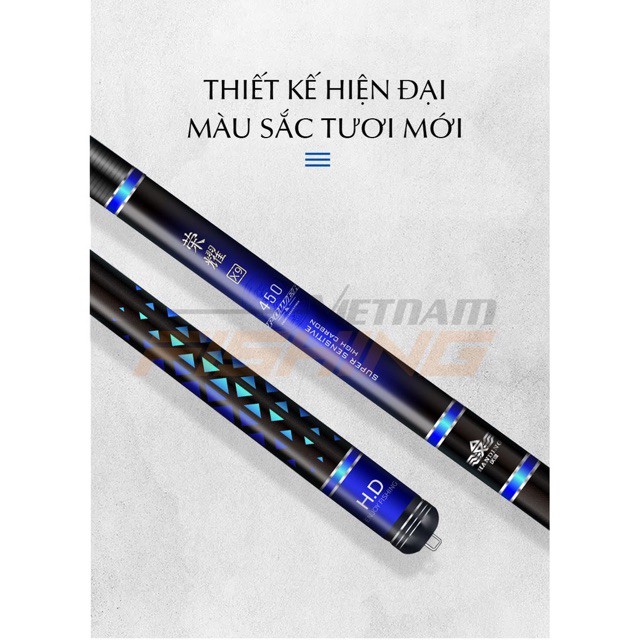 Cần câu tay dài 6m3 loại 1 siêu nhẹ handing x9 tải tĩnh 2kg chất lượng chất lượng cao docau