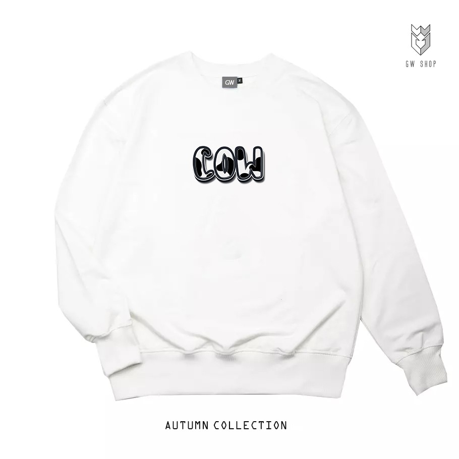 Áo nỉ sweater nam nữ Unisex họa tiết Bò sữa Cow - GW Shop