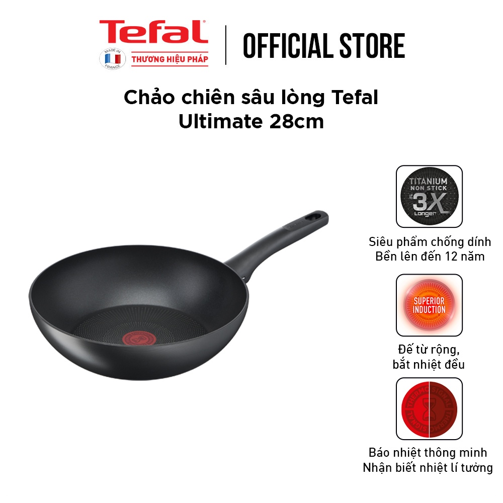 [LIFEMC11BPC -8% đơn 350K] Chảo chiên sâu lồng Tefal Ultimate 28cm