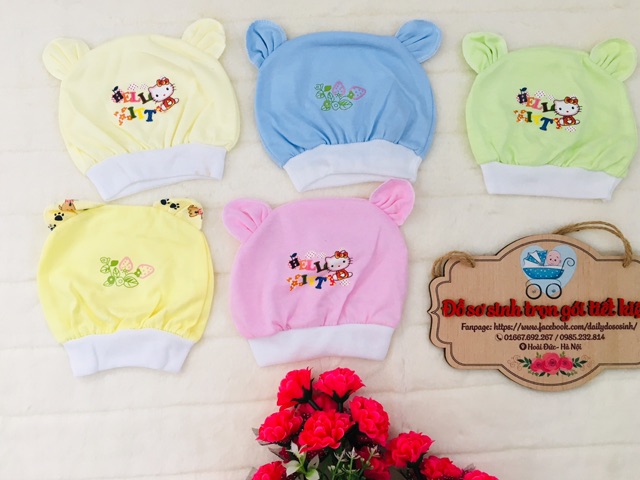 MŨ TAI THỎ BO GẤU CHO BÉ SƠ SINH 0-3M