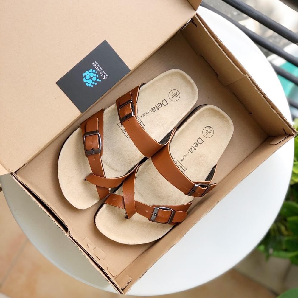 [CỰC RẺ] GIÀY SANDAL ĐẾ TRẤU XỎ NGÓN BIRKEN DA PU BÒ - SATA22B