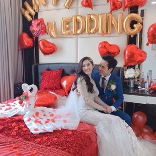 SÉT TRANG TRÍ PHÒNG CƯỚI TONE MÀU ĐỎ [ DC 036 ]