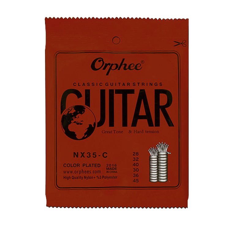 Orphee 6pcs/set NX35-C Full Set Black Nylon Classical Guitar Strings