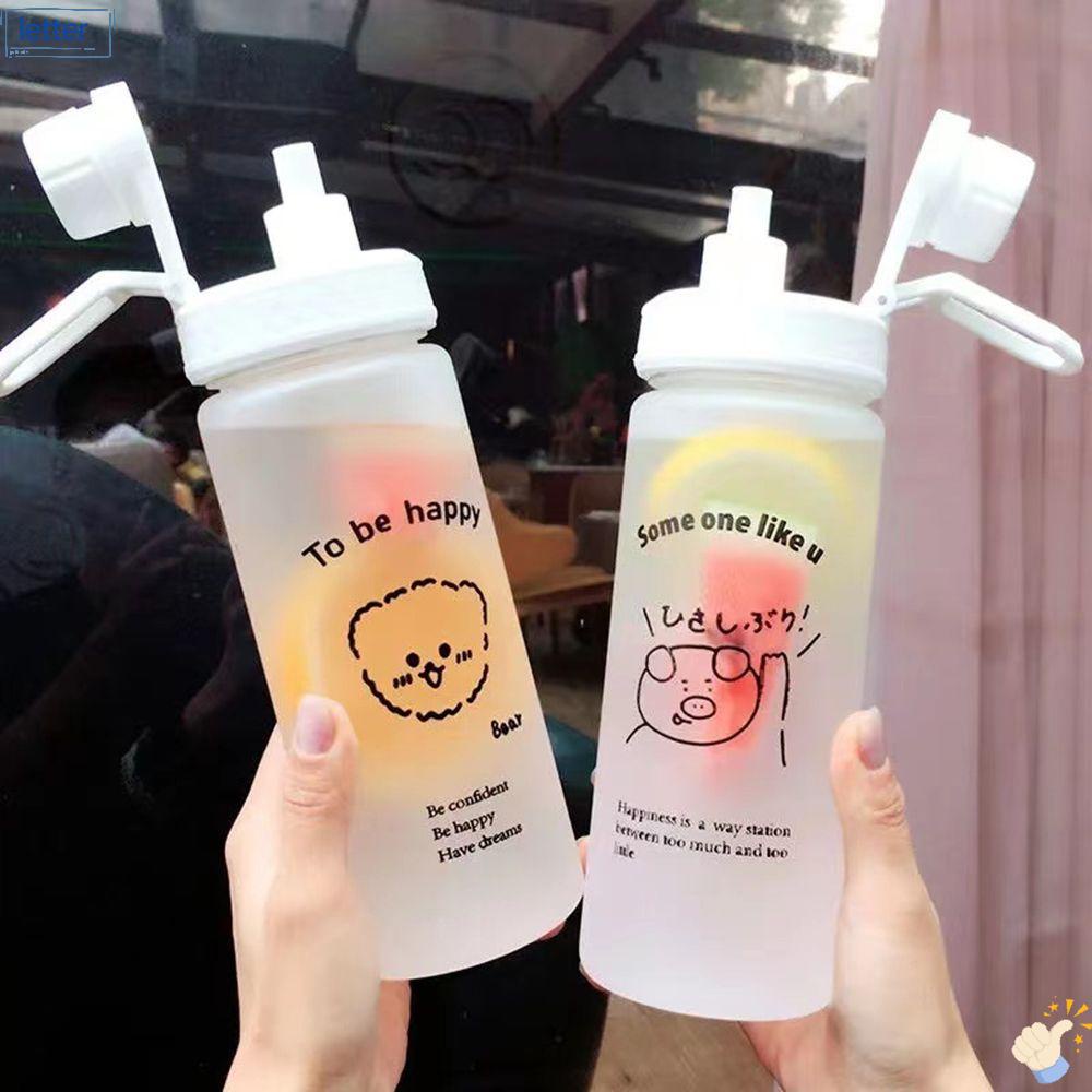 Bình Nước Nhựa Có Ống Hút Dung Tích 500ml