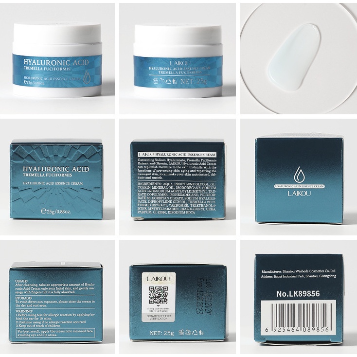 Kem Dưỡng Da Mặt Laikou Axit Hyaluronic cấp nước khóa ẩm thu nhỏ lỗ chân lông 25g | BigBuy360 - bigbuy360.vn