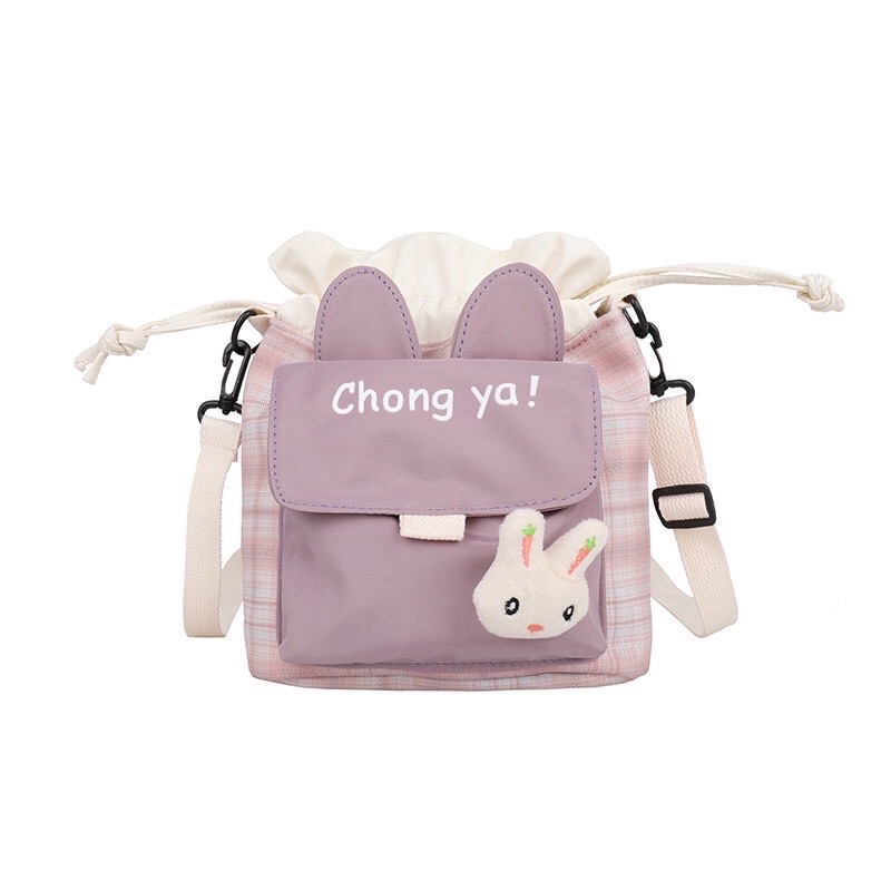 Túi đeo chéo vải dù chống thấm Chong Ya dây rút dễ thương hot trend dễ thương ngăn phụ