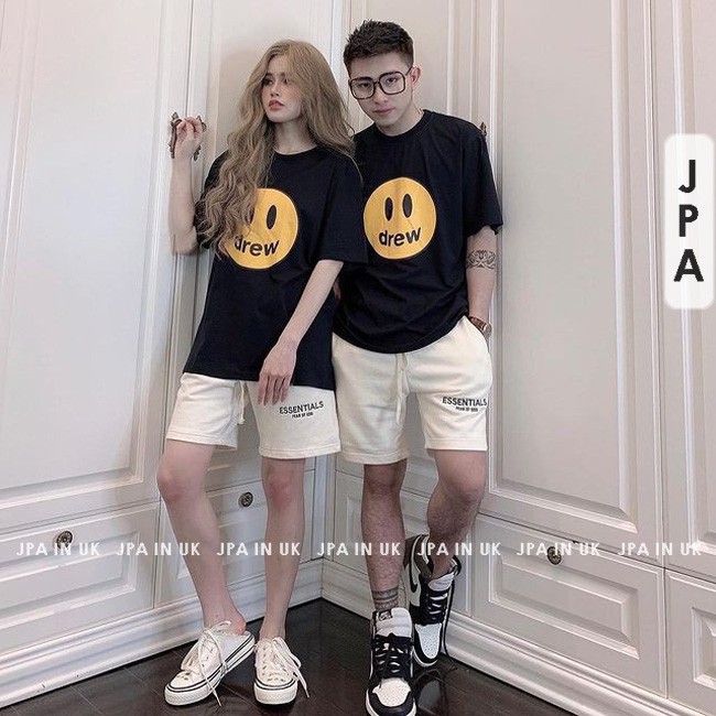 Áo thun tay lỡ J19 Drew Gấu Unisex JPA in UK basic tee phông trơn nam nữ oversize form rộng đường phố Hàn Quốc J19