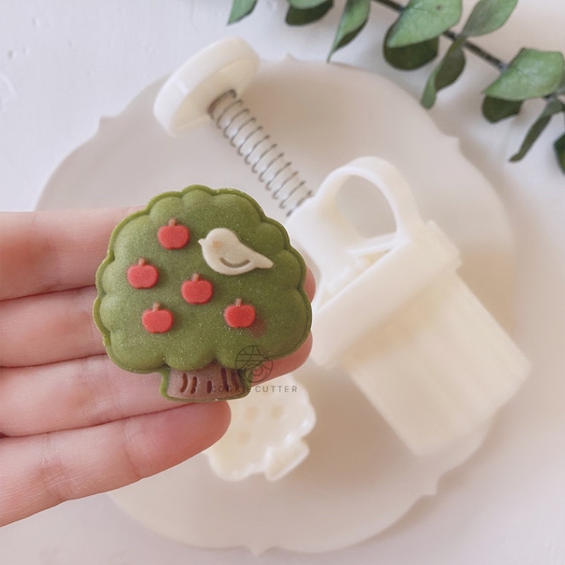 bộ khuôn lò xo 50 gam ngôi nhà và cây làm bánh trung thu