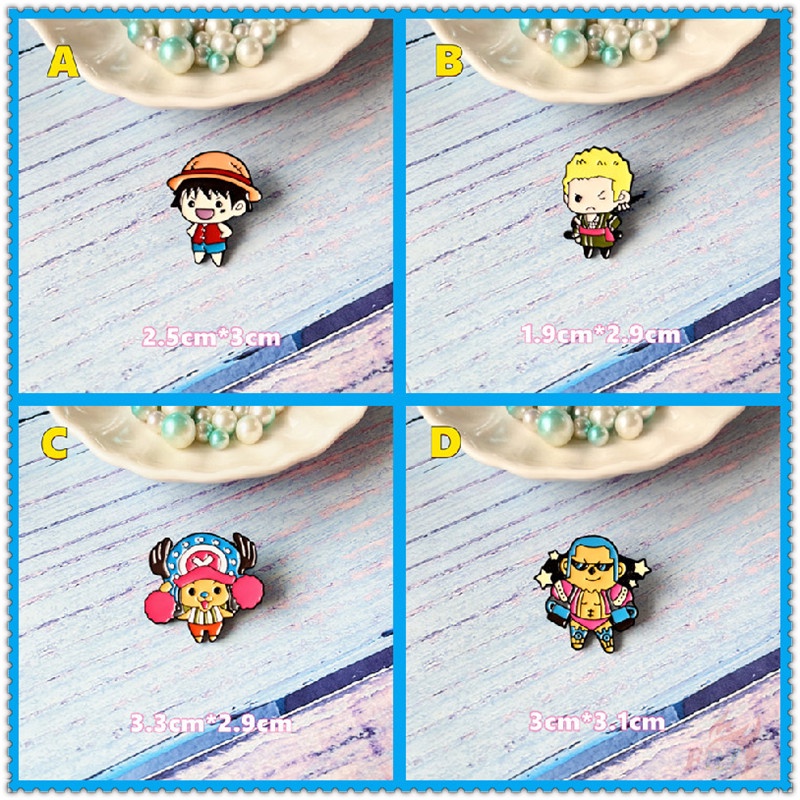 ♥ Trâm Cài Áo Hình Nhân Vật One Piece ♥ 1 Huy Hiệu Tráng Men Hình Hoạt Hình Anime Sáng Tạo Trang Trí Balo