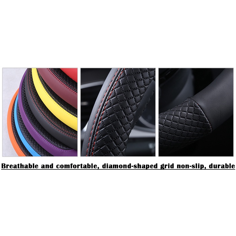 Bao Da Bọc Vô Lăng Xe Hơi Hyundai Solaris Accent Veloster I30 I20 I10 Kona Auto 38cm