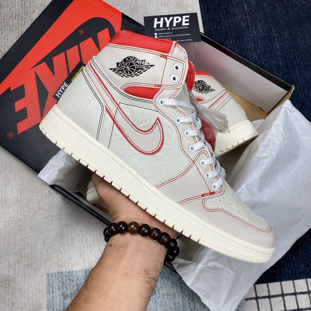 Giày sneaker Jordan 1 high Phantom Gym Red (Trắng/Đỏ) - Hype Sneaker | High quality.