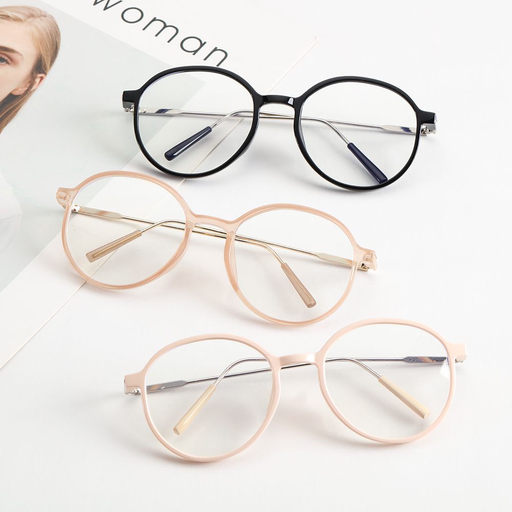 Kính Đọc Sách Gọng Tròn Trong Suốt Chống Ánh Sáng Xanh Phong Cách Vintage