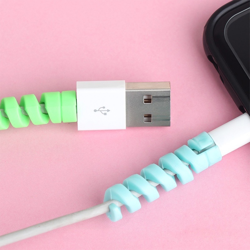 Set 2 Đầu Cao Su Mềm Bọc Bảo Vệ Dây Cáp Dữ Liệu Chống Áp Lực & Gãy Đầu
