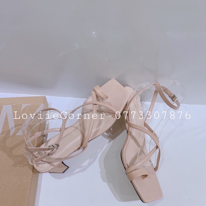 GIÀY SANDAL CAO GÓT NỮ 5CM LOVIIECORNER -SANDAL NỮ DÂY MẢNH XỎ NGÓN ĐÉ VUÔNG G210508 S200612