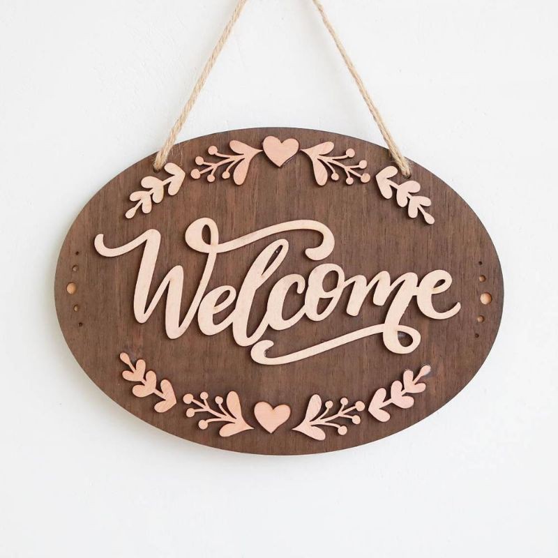 Biển gỗ decor WELCOME nhiều mẫu