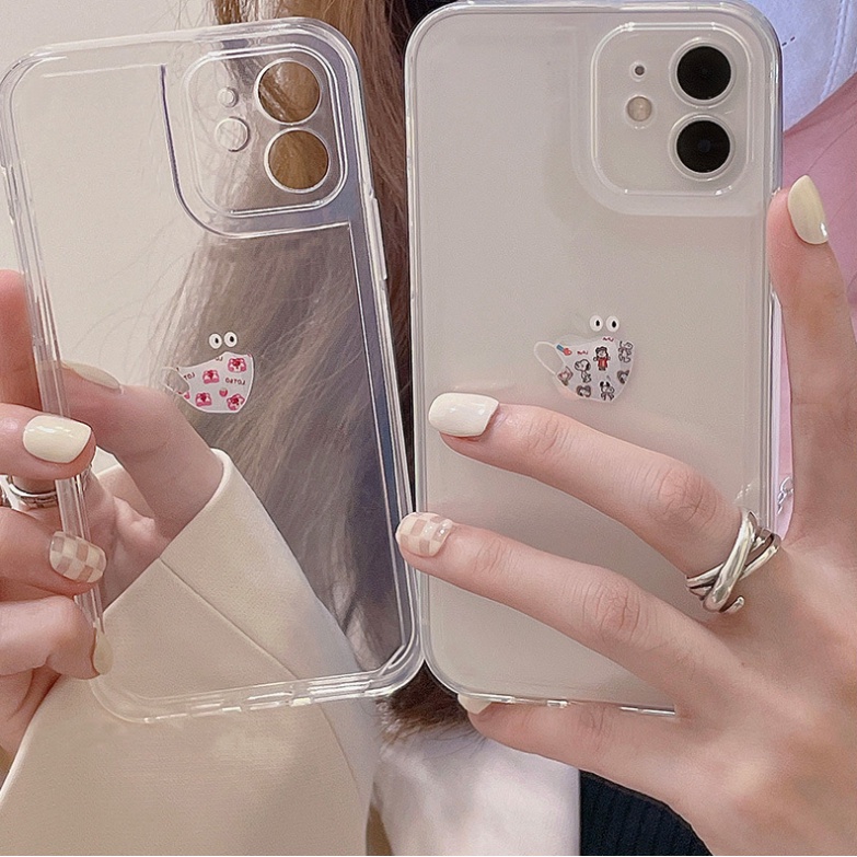 Creative Mask for Iphone12pro Max Apple 11 Mobile Phone Shell Xr Transparent All-inclusive Painted Soft Cover