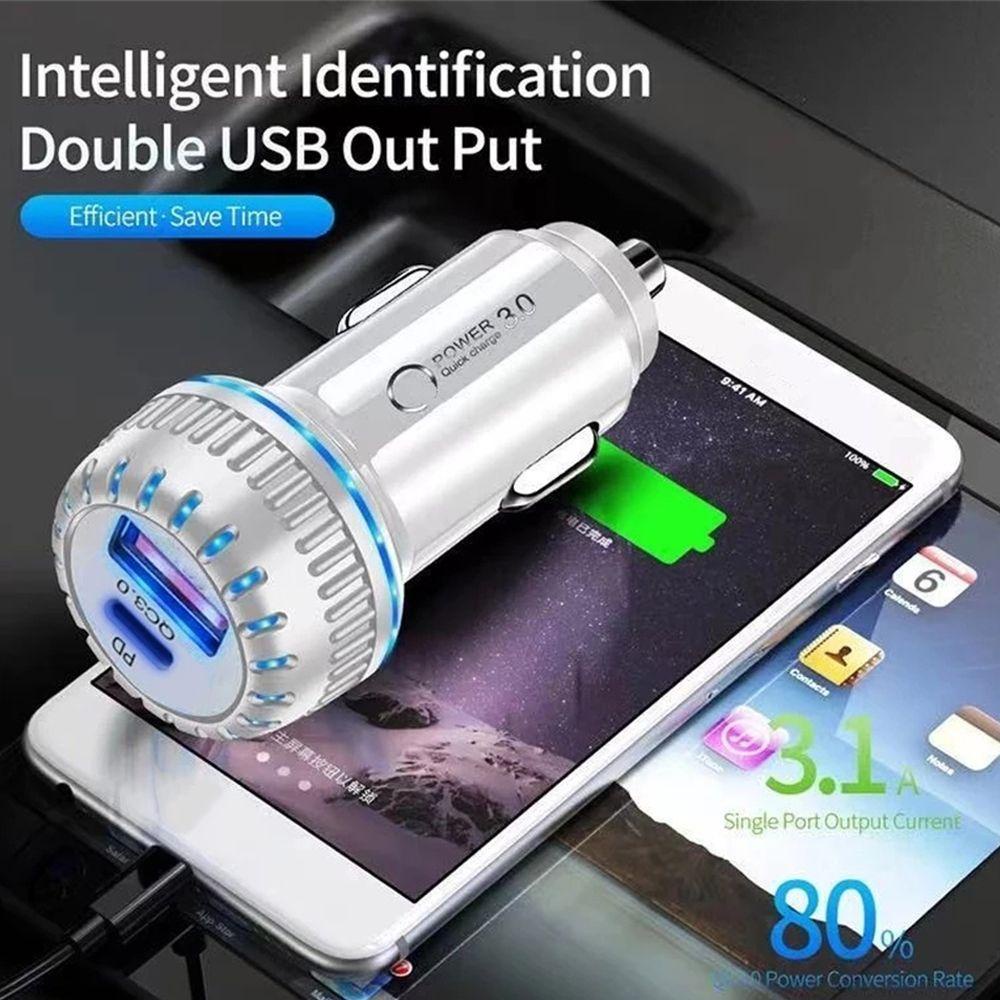 Bộ 2 Ổ Cắm Sạc Nhanh PD USB 3.1A 30W Cho Xe Hơi