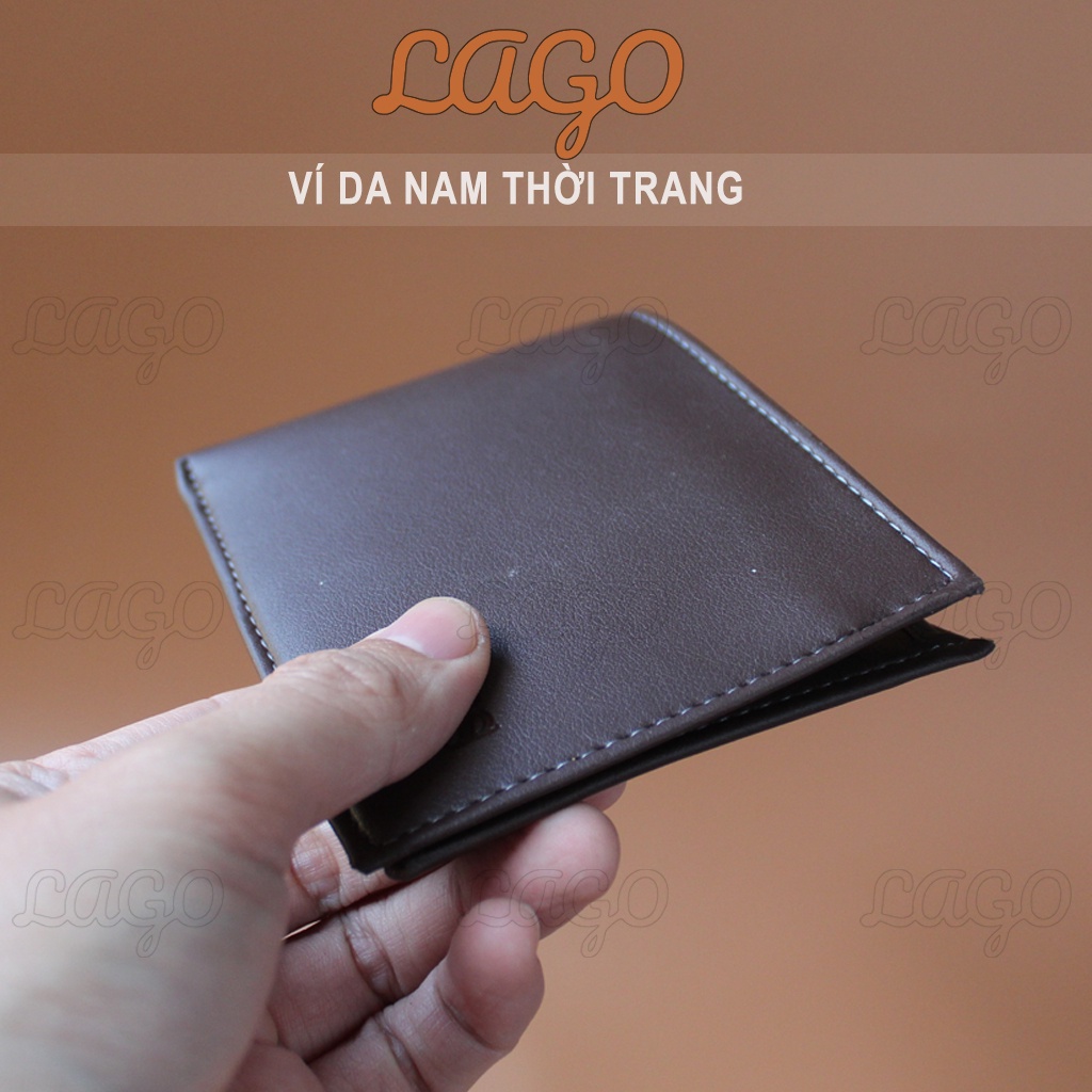 Ví da nam nhỏ gọn cao cấp thời trang dáng ngang và đứng LAGO bóp nam đứng mini, ví nam đẹp giá rẻ