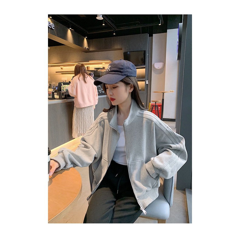 Áo khoác bóng chày cổ đứng thời trang thu đông dành cho nữ