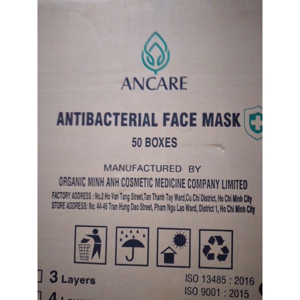 [SALE HÀNG THƯƠNG HIỆU]1 Thùng (50 Hộp) Khẩu Trang Kháng Khuẩn 4 Lớp ANCARE Màu Xanh, Màu Trắng (chỉ 18.000đ/hộp) | BigBuy360 - bigbuy360.vn