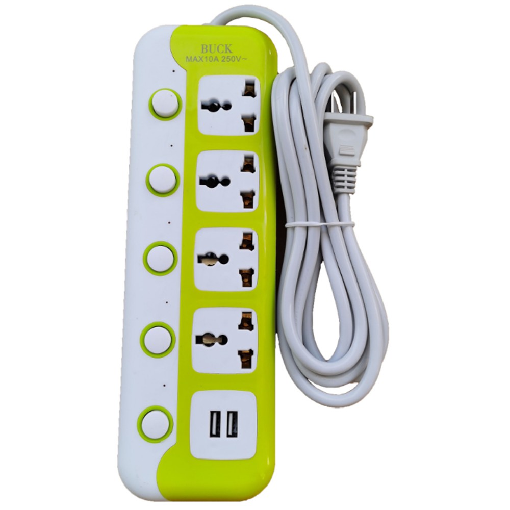 Ô cắm 2 usb phích 2 chân 3 mét sạc đa năng - Ổ cắm chuyển đổi bằng đồng chịu nhiệt thông minh