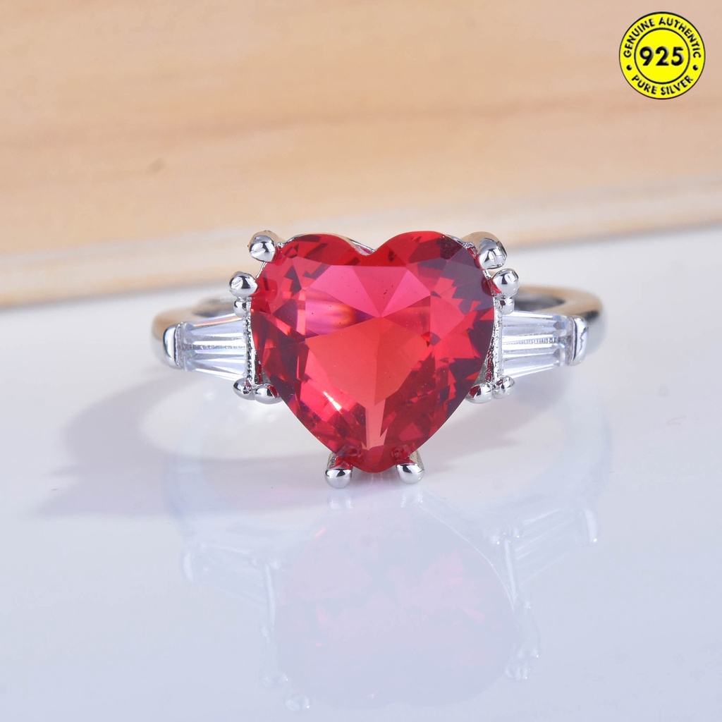 Nhẫn đeo tay hình trái tim đỏ và chim bồ câu phong cách Âu Mỹ