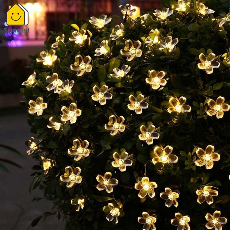 Đèn Trang Trí Hoa Anh Đào Bằng Năng Lượng Mặt Trời 6.5 Mét 30 Đèn Trang Trí Cây Cối Homestay noel Tiệm Trà Sữa