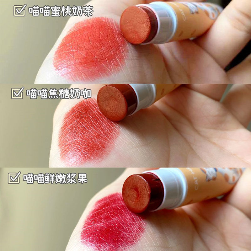 [Hàng mới về] Son môi cấp ẩm trang trí mặt hình mèo dễ thương