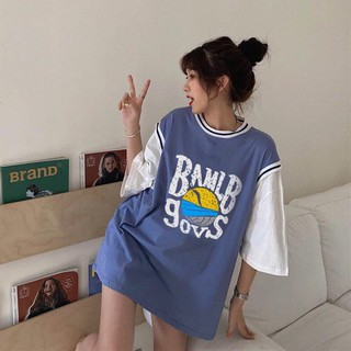 Áo thun tay lỡ nữ SAM CLO sports freesize phông form rộng Unisex, mặc lớp, nhóm, cặp in chữ MLB phối kiểu bóng rổ