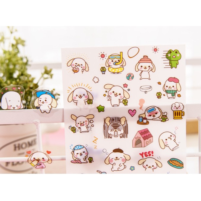 Hình dán sticker hình thỏ dễ thương Rabity 7007