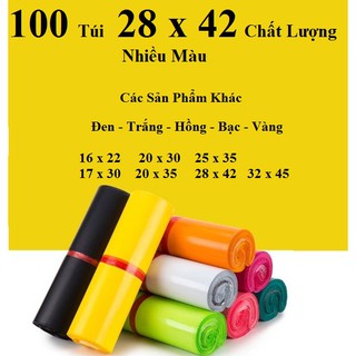 [CHẤT LƯỢNG] 100 Túi Đóng Hàng  Chất Lượng Size 28 X 42 - Túi Niêm Phong Nhiều Màu