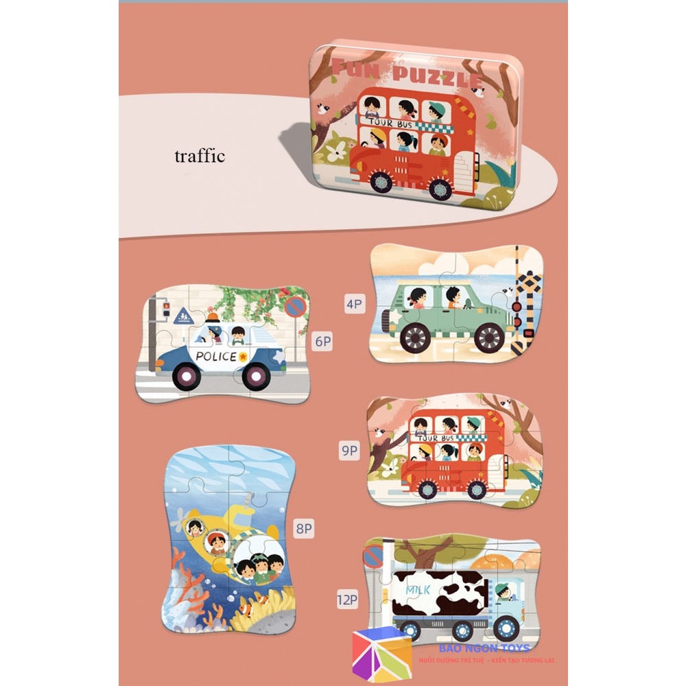 BỘ GHÉP HÌNH PUZZLE NHIỀU CHỦ ĐỀ CHO BÉ TỪ 3 ĐẾN 5 TUỔI - BAO NGON TOYS - DG111