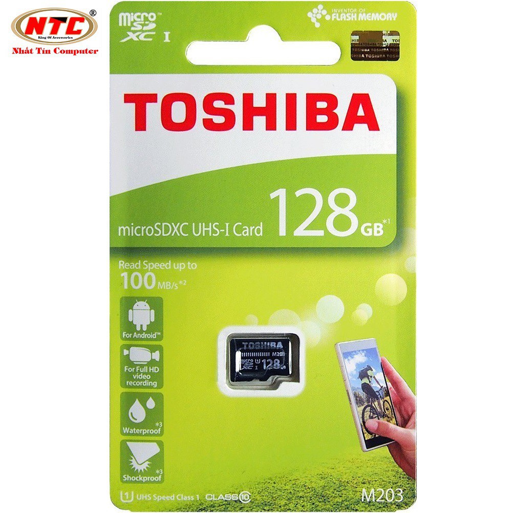 k89 Thẻ nhớ MicroSDXC Toshiba M203 UHS-I U1 128GB 100MB/s - chuyên camera và điện thoại (Đen) 1