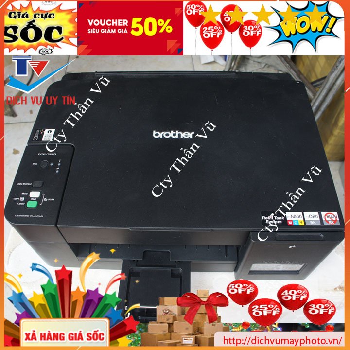 Máy in phun màu Brother DCP T220 đã qua sử dụng thiết kế nhỏ gọn bản in đẹp bảo hành INECO