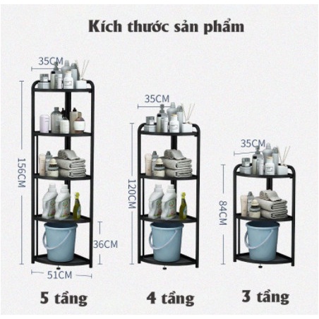 [ BAO GIÁ TOÀN QUỐC ] Kệ Góc  Nhà Tắm Gấp Gọn  3 - 4 - 5 Tầng Đa Năng Tiện Dụng Thép Sơn Tĩnh Điện Cao Cấp