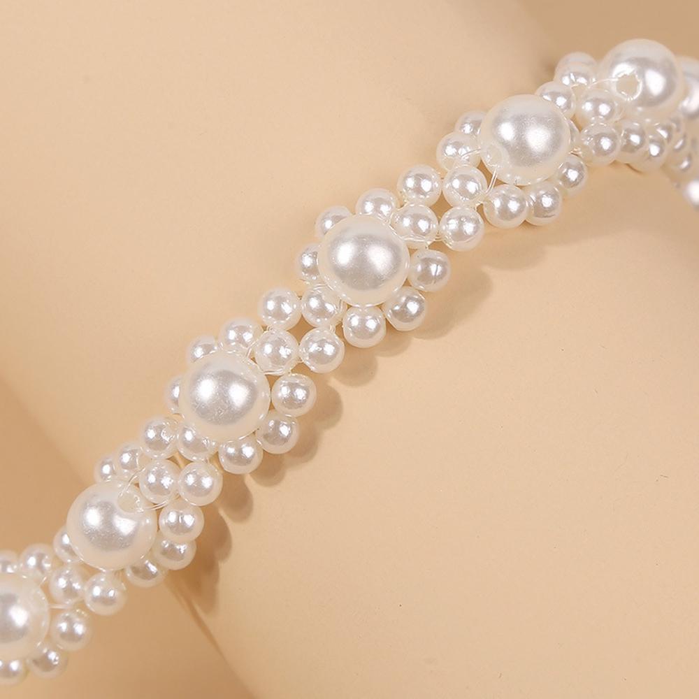 LILYES Vòng cổ Hoa Đính Hạt Giả Ngọc Trai