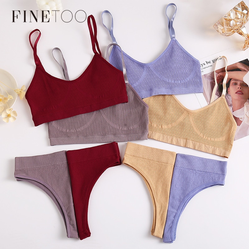 Set đồ lót FINETOO vải cotton thiết kế thoáng khí thời trang dành cho nữ | BigBuy360 - bigbuy360.vn